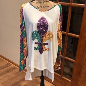 Vibrant Multicolor Fleur-de-Lis Women's Tunic